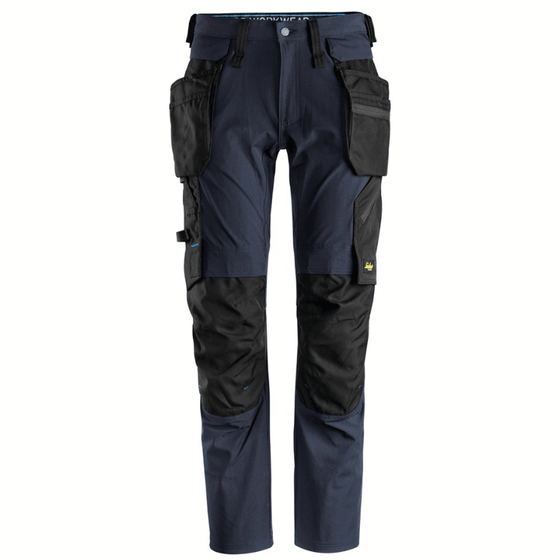 Snickers 6208 LiteWork, Detachable Holster Pocket Kneepad Work Trousers Navy Blue Only Buy Now at Workwear Nation!