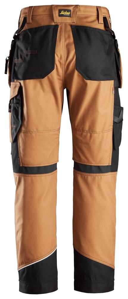Snickers 6214 RuffWork, Canvas+ Holster Pocket Work Trousers Brown Only Buy Now at Workwear Nation!