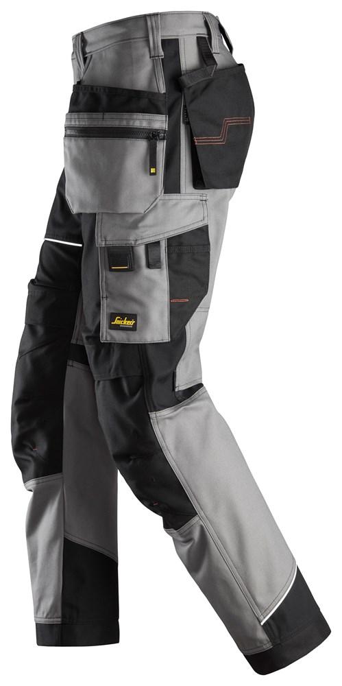 Snickers 6214 RuffWork, Canvas+ Holster Pocket Work Trousers Grey Only Buy Now at Workwear Nation!