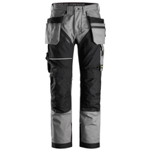  Snickers 6214 RuffWork, Canvas+ Holster Pocket Work Trousers Grey Only Buy Now at Workwear Nation!