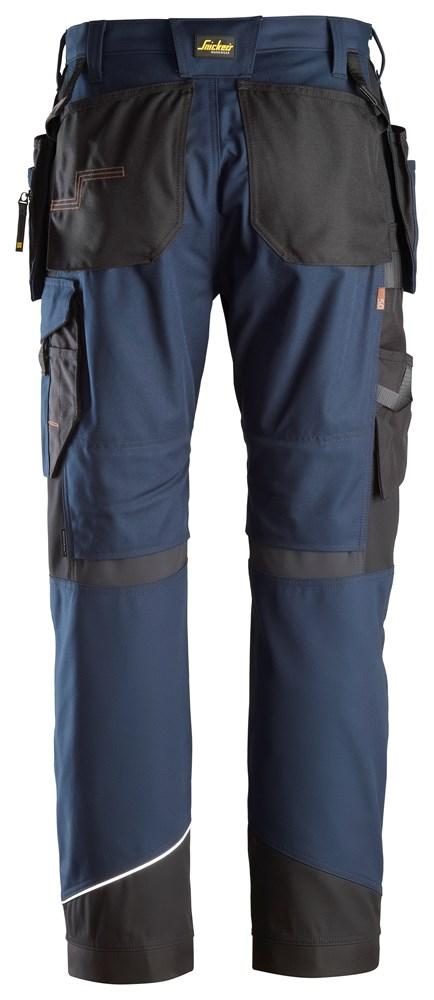 Snickers 6214 RuffWork, Canvas+ Holster Pocket Work Trousers Navy Blue Only Buy Now at Workwear Nation!