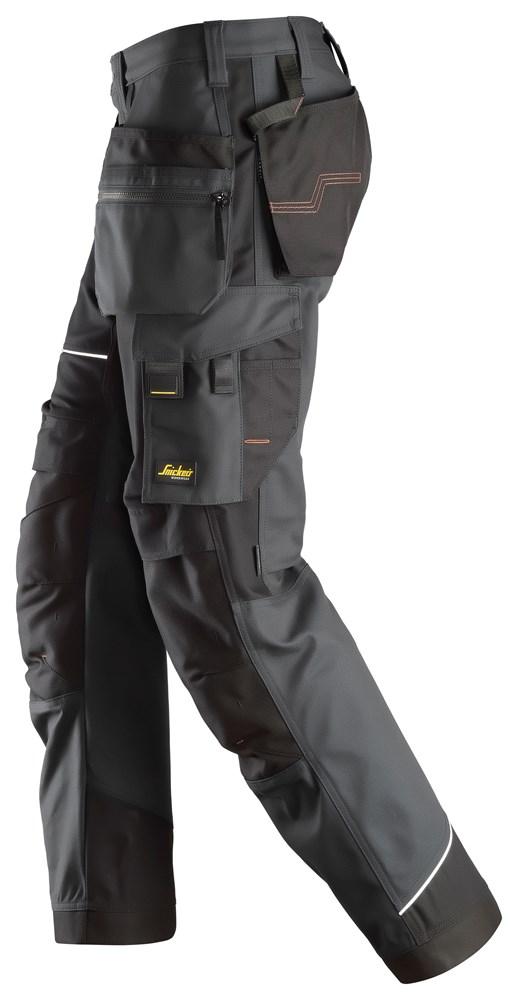 Snickers 6214 RuffWork, Canvas+ Holster Pocket Work Trousers Steel Grey Only Buy Now at Workwear Nation!
