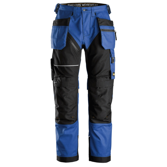 Snickers 6214 RuffWork, Canvas+ Holster Pocket Work Trousers True Blue Only Buy Now at Workwear Nation!