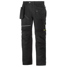 Snickers 6215 RuffWork Cotton, WorkTrousers+Holster Pockets Black Only Buy Now at Workwear Nation!