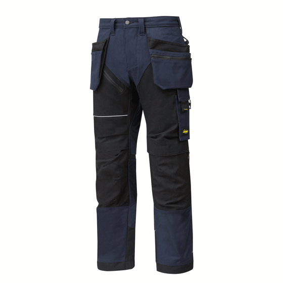 Snickers 6215 RuffWork Cotton, WorkTrousers+Holster Pockets Navy Blue/Black Only Buy Now at Workwear Nation!
