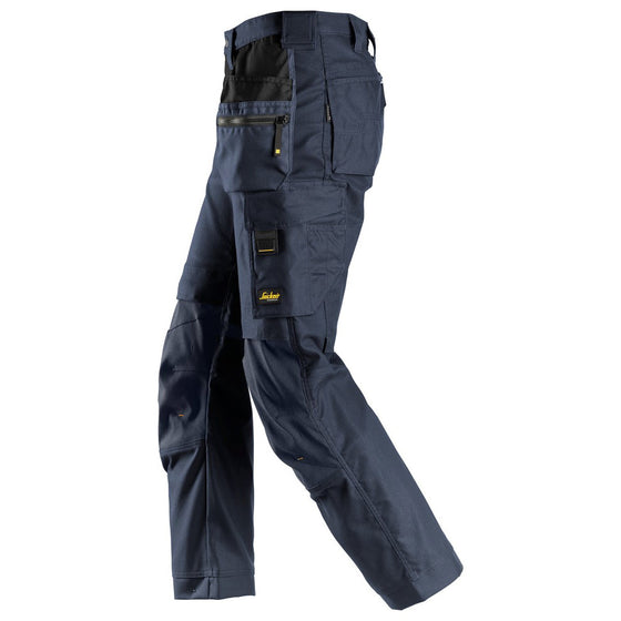 Snickers 6224 AllroundWork, Canvas+ Stretch Work Trousers+ Holster Pockets Navy Only Buy Now at Workwear Nation!