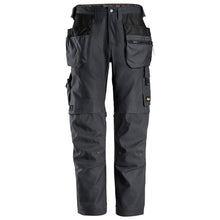  Snickers 6224 AllroundWork, Canvas+ Stretch Work Trousers+ Holster Pockets Steel Grey Only Buy Now at Workwear Nation!