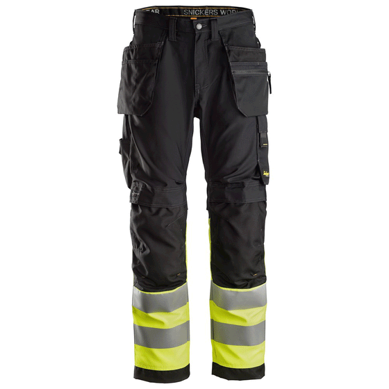 Snickers 6233 AllroundWork Hi-Vis Work Trousers Holster Pockets CL1 Various Colours Only Buy Now at Workwear Nation!