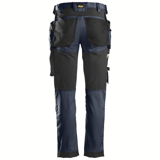 Snickers 6241 AllroundWork, Stretch Work Knee Pad Trousers Holster Pockets Navy Blue Only Buy Now at Workwear Nation!