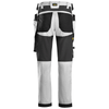 Snickers 6241 AllroundWork, pantalon de travail extensible avec genouillères et poches holster, blanc/noir uniquement Achetez maintenant chez Workwear Nation !
