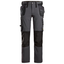  Snickers 6271 AllroundWork, Full Stretch Trousers Holster Pockets Steel Grey Only Buy Now at Workwear Nation!