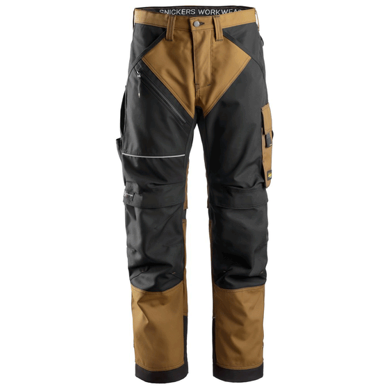 Snickers 6303 RuffWork, Work Trousers Brown/Black Only Buy Now at Workwear Nation!