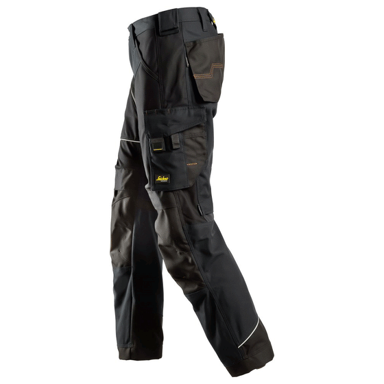 Snickers 6314 RuffWork, Canvas+ Kneepad Work Trousers Black Only Buy Now at Workwear Nation!