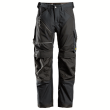  Snickers 6314 RuffWork, Canvas+ Kneepad Work Trousers Black Only Buy Now at Workwear Nation!