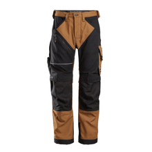  Snickers 6314 RuffWork, Canvas+ Kneepad Work Trousers Brown Only Buy Now at Workwear Nation!