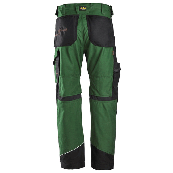 Snickers 6314 RuffWork, Canvas+ Kneepad Work Trousers Forest Green Only Buy Now at Workwear Nation!