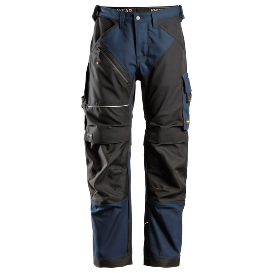 Snickers 6314 RuffWork, Canvas+ Kneepad Work Trousers Navy Blue Only Buy Now at Workwear Nation!