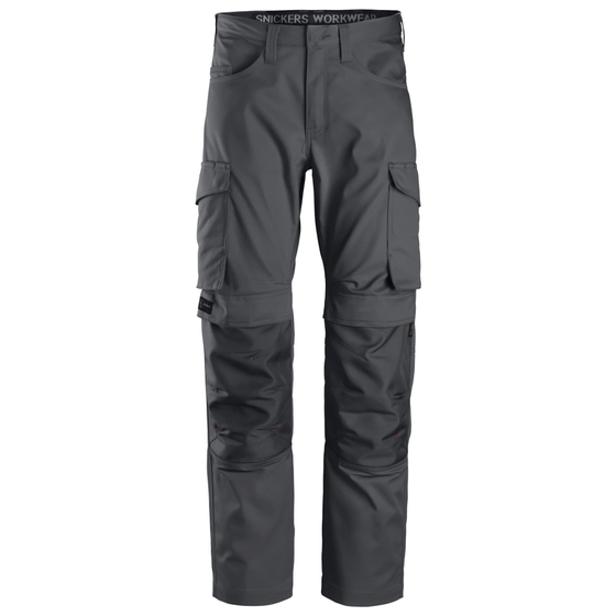Snickers 6801 Service Trousers + Knee Pockets Steel Grey Only Buy Now at Workwear Nation!
