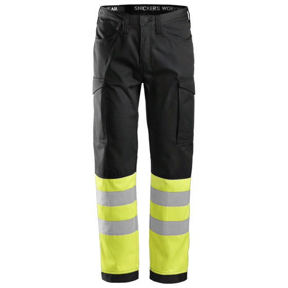 Snickers 6900 Hi-Vis Service Transport Trousers CL1 Black Only Buy Now at Workwear Nation!