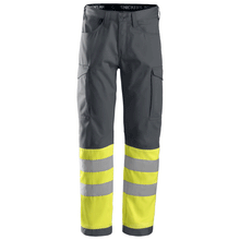  Snickers 6900 Hi-Vis Service Transport Trousers CL1 Steel Grey Only Buy Now at Workwear Nation!