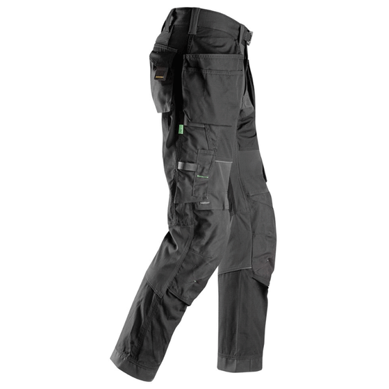 Snickers 6902 FlexiWork, Kneepad Holster Pocket Work Trousers Black Only Buy Now at Workwear Nation!