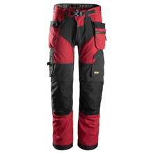  Snickers 6902 FlexiWork, Kneepad Holster Pocket Work Trousers Chilli Red Only Buy Now at Workwear Nation!