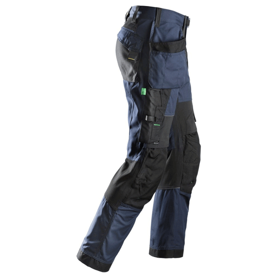 Snickers 6902 FlexiWork, Kneepad Holster Pocket Work Trousers Navy Blue Only Buy Now at Workwear Nation!