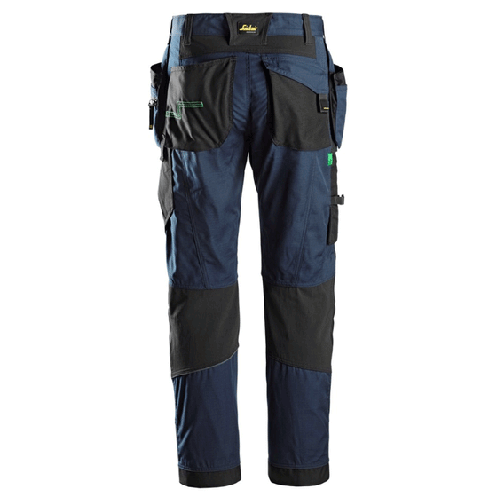 Snickers 6902 FlexiWork, Kneepad Holster Pocket Work Trousers Navy Blue Only Buy Now at Workwear Nation!