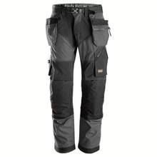  Snickers 6902 FlexiWork, Kneepad Holster Pocket Work Trousers Steel Grey Only Buy Now at Workwear Nation!