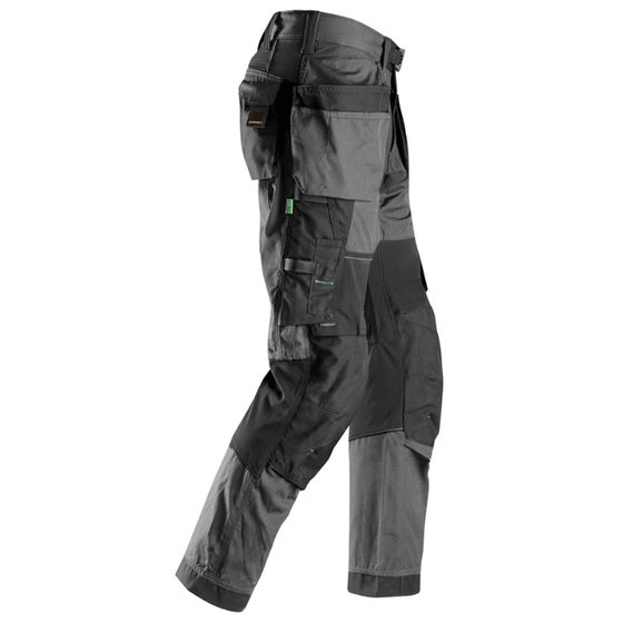 Snickers 6902 FlexiWork, Kneepad Holster Pocket Work Trousers Steel Grey Only Buy Now at Workwear Nation!