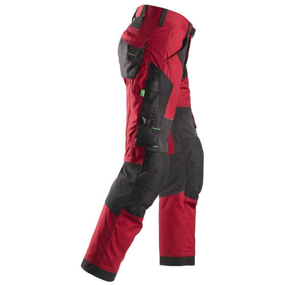 Snickers 6903 FlexiWork Stretch Kneepad Work Trousers Chilli Red Only Buy Now at Workwear Nation!