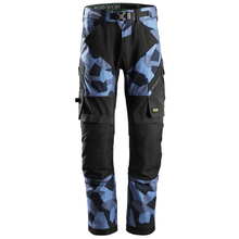  Snickers 6903 FlexiWork Stretch Kneepad Work Trousers Navy Camo Only Buy Now at Workwear Nation!
