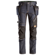  Snickers 6955 FlexiWork, Denim Work Trousers+ Holster Pockets Only Buy Now at Workwear Nation!