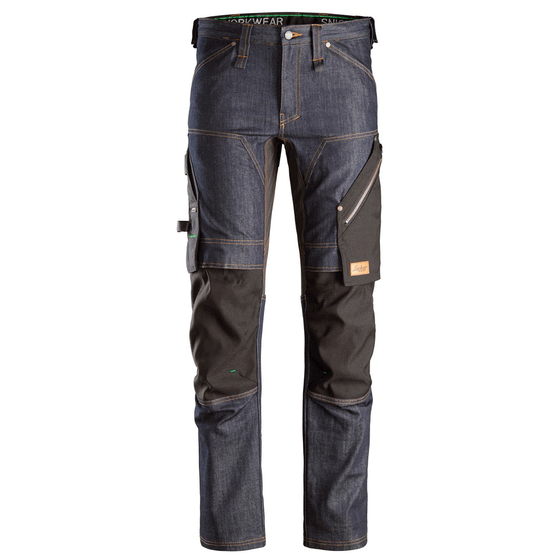 Snickers 6956 FlexiWork, Denim Knee Pad Work Trousers Only Buy Now at Workwear Nation!