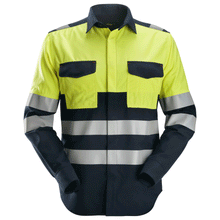  Snickers 8560 ProtecWork, Flame Retardant Arc Protection Hi-Vis Shirt, Class 1 Only Buy Now at Workwear Nation!