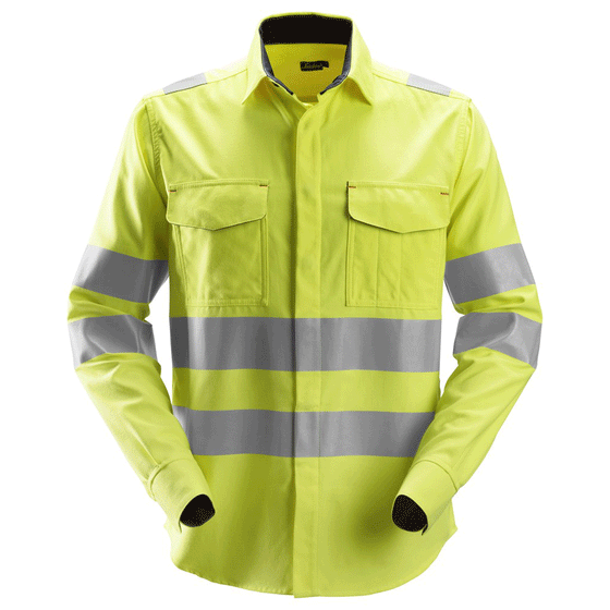 Snickers 8562 ProtecWork,Flame Retardant Arc Protection Hi-Vis Shirt, Class 3 Only Buy Now at Workwear Nation!