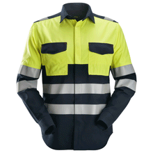  Snickers 8563 ProtecWork, Flame Retardant Arc Protection Hi-Vis Shirt, Class 1 Only Buy Now at Workwear Nation!